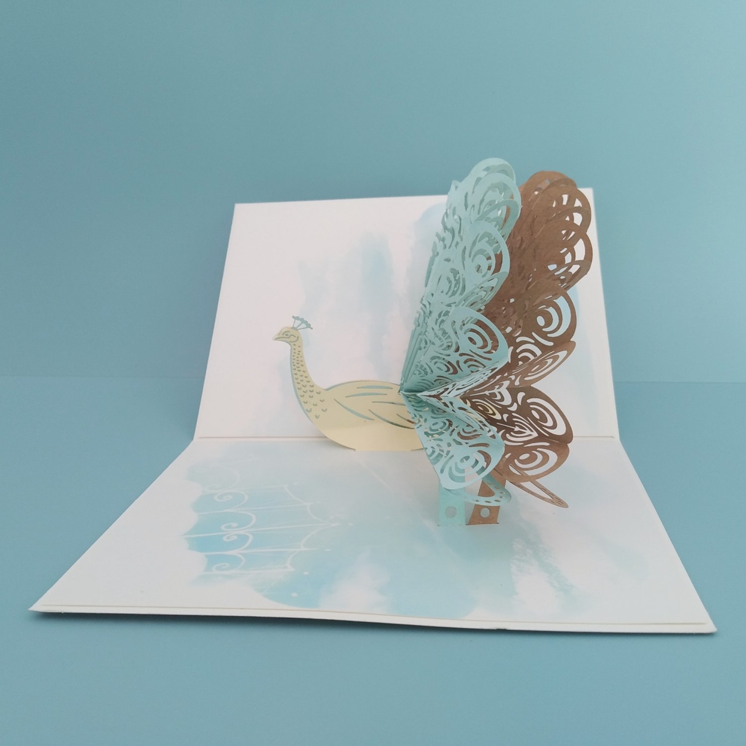 Peacock, 3D Pop-up card, 3D greeting card, Paper craft