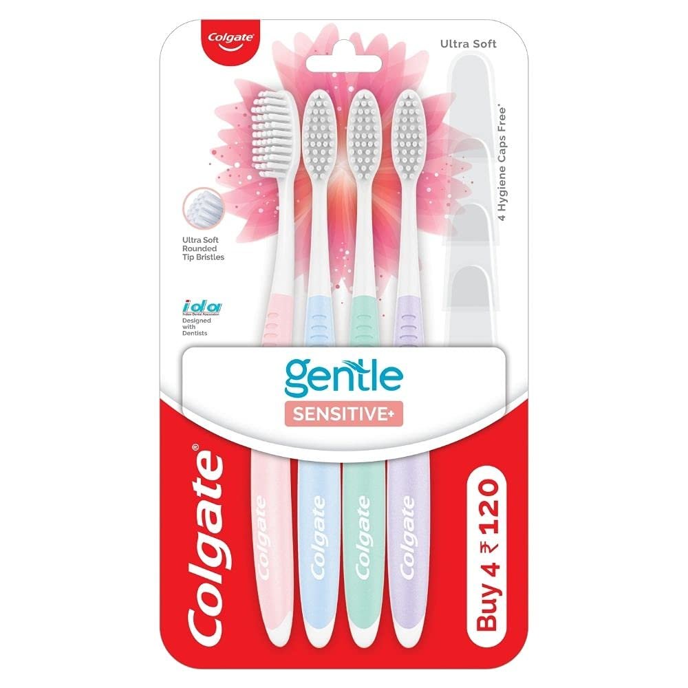 Colgate Sensitive+ Ultra Soft Toothbrush For Sensitive Teeth,  4 x Pack Of 4
