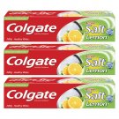 Colgate Active Salt Lemon Oral Care Toothpaste, Remove Yellowness, 200g X 3 Pack