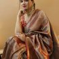 Indian Kanjivaram Silk Jacquard Zari Work Maroon Saree For Wedding & Party Sari