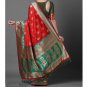 Red Wedding Designer Traditional Banarasi Katan Silk Saree Indian Pakistani Sari