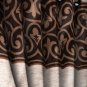 2 Piece Polyester Brown Eyelet Ringtop Door Window Curtains Set, 5 Ft & 7 Ft