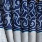 2 Piece Polyester Blue Eyelet Ring top Door Window Curtains Set, 5 Ft & 7 FT