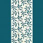 2 Piece Sky Blue Polyester Leaf Print Door Window Curtains Set, 5 Ft & 7 Ft
