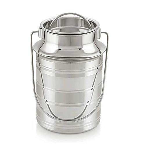 Stainless Steel Milk / Ghee / Oil Container Can Pot Storage With Lid, 1.5 Ltr