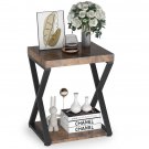 Industrial 2-Tier Side Table Nightstand - End Table