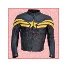 Captain America Black Leather Jacket/Biker Leather Jacket