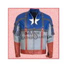 The First Avenger Captain America Cosplay Costume Leather Motorcycle Jacket/Biker Leather Jacket