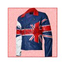 UNION FLAG British Flag Black Motorcycle Leather Jacket/Biker Leather Jacket