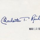 U.S. Representative from Illinois CHARLOTTE T. REID Hand Signed Card 1975