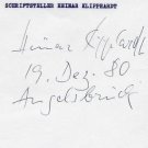 German Writer HEINAR KIPPHARDT Autograph 1980