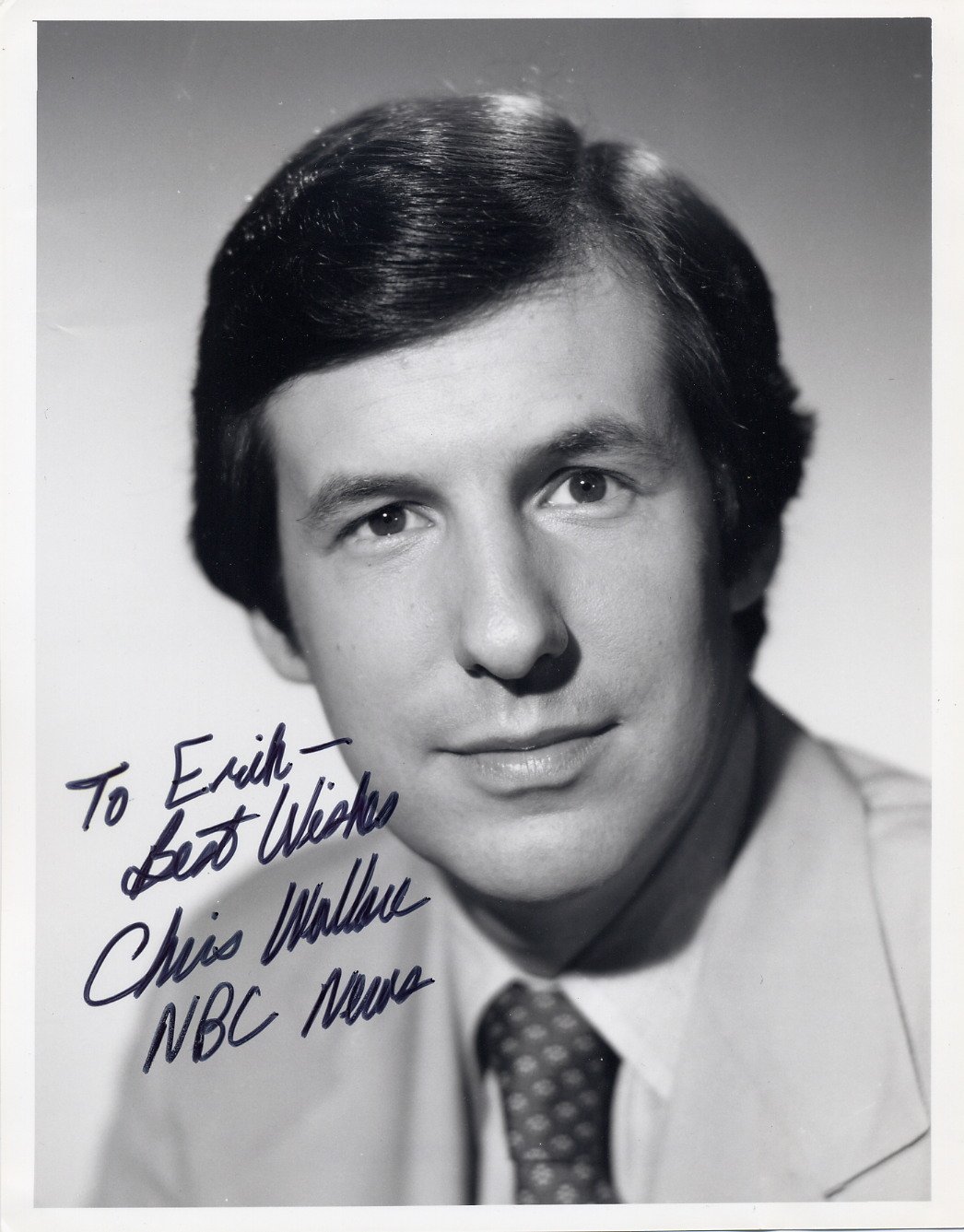 NBC News Meet The Press CHRIS WALLACE Hand Signed Photo 7x9 From 1987