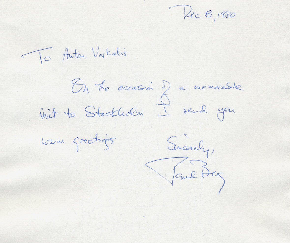 1980 Nobel Prize in Chemistry PAUL BERG Orig Autograph from 1980!