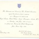 1966 FIFA World Cup England Squad Autographs Final Banquet Invitation Card SCARCE!