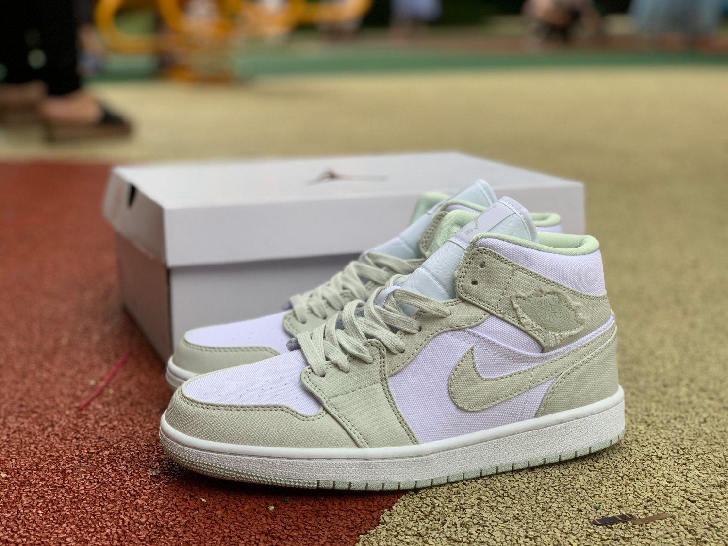 Jordan 1 Mid Spruce Aura (W) U.S women's size 7W UK - Depop
