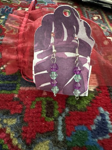 Purple and teal dangles