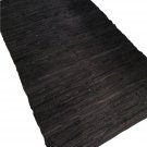 Leather Rug for Fireplace Fireproof Carpet DARK BLUE BLACK Hearth Fire Resistant Mat Rug