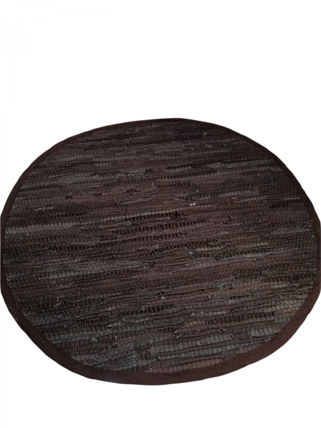 Leather Rug for Fireplace Fireproof Carpet BROWN Circle Hearth Fire Resistant Mat Rug