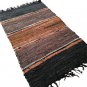 Leather Rug for Fireplace Fireproof Carpet VERTICAL LINES Hearth Fire Resistant