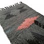 Leather Rug for Fireplace Fireproof Carpet Dark Green with Black&Red Star Hearth Fire Resistant