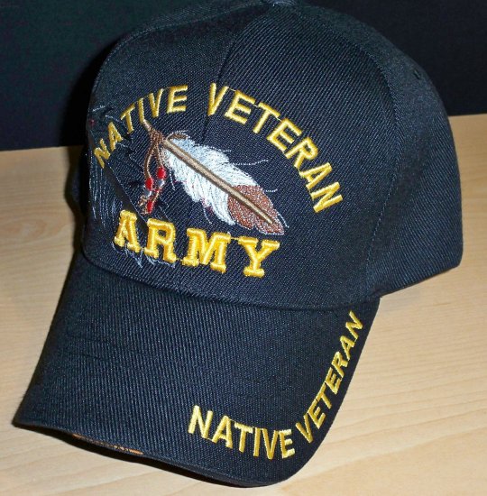 ARMY NATIVE VETERAN CAP FEATHER W/SHADOW
