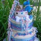 Blue Tea Cup Pup 2 Tier Puppy Shower Gift Cake