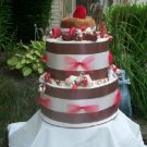 Strawberry Cream Pup 2Tier Puppy Training Pad Shower Gift Cake