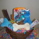 New Puppy Bouncing Baby Boy Gift Basket for Dogs