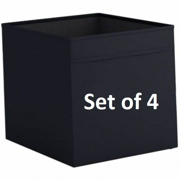 Set of 4 IKEA DRONA Storage Box fits Kallax Expedit 13x15x13" Black Bin