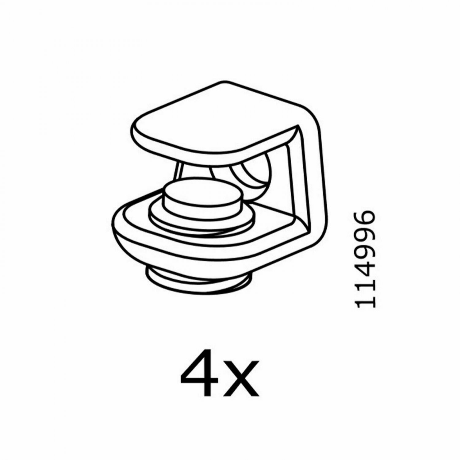 IKEA Shelf Support Pins (4 Pack) Part 114996 Furniture Hardware Fitting Parts