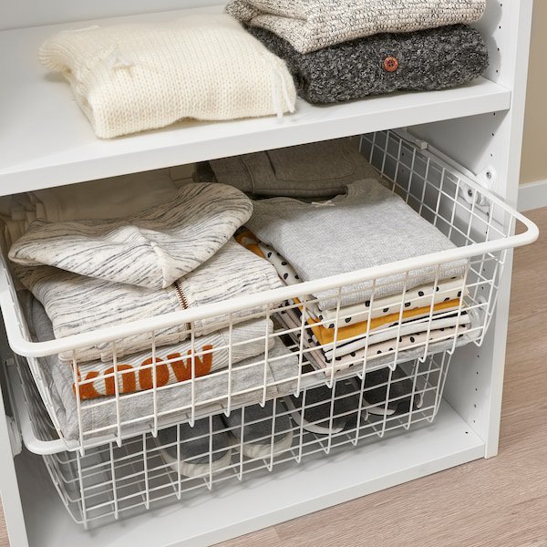 IKEA HJALPA Pull Out Rail (2 pack) for Baskets 21 5/8 " White 103.311.94