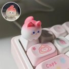 1Pc Cute Pink Cat Keycaps, Kawaii Cat Keycaps, Cute Kitten Keycaps, Adorable Animal Keycaps