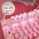 1Pc Transparent Strawberry Rabbit Keycap, Cute Bunny Design for Mechanical Keyboards, Adorable Bunny