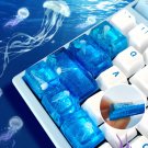 Jellyfish Keycaps, Stunning Blue Ocean Keycaps for Your Custom Keyboard, Ocean Jellyfish Keycaps Set