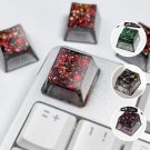 1Pc Shine Bright with Transparent Metal Gold Foil Keycaps, Red Bright Transparent Keycaps, Gleaming 