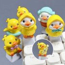 1Pc Adorable Yellow Duck Keycap, Guitar Duck Keycap, Swimming Duck Keycap, Playful Yellow Duck Keyca