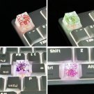1Pc Real Flower Snowball Keycaps, Dry Spline Cap Keycaps with Real Flowers, Beautiful Dry Flower Key