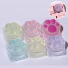 Kawaii Cat Paw Keycaps, Purple Translucent Cute Keycap Set for Your Keyboard, Glitter Translucent Ca