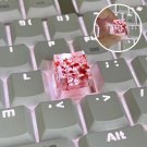 1Pc Stunning Epoxy Keyboard Keycap with Dried Flowers, Red Flower Dried Flower Epoxy Resin Keycap, N