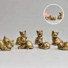 1Pc Brass Cute Cats Figurines, Copper Cat Miniatures for Home Decor, Brass Cat Figurines, Miniature