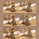 1Pc Miniature Copper Zodiac Animals Heads Bell, Copper Feng Shui Car Key Chain, Brass Chinese Charm,