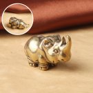1Pc Miniature Solid Brass Rhinoceros Figurine, Brass Rhinoceros Statue, Mini Brass Rhinoceros, Minia