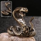 1Pc Miniature Bronze Cobra, Brass Snake Statue, Copper Zodiac Animal, Cobra Brass Snake Figurine, An