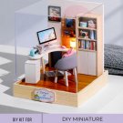 DIY Miniature Workspace Kit, Miniature Home Office, Miniature Desk and Office Setup, Office With Lig