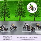 5Pcs Miniature Bike Rider Figures, Realistic Cyclist Models for Dioramas, Biking People Road Display