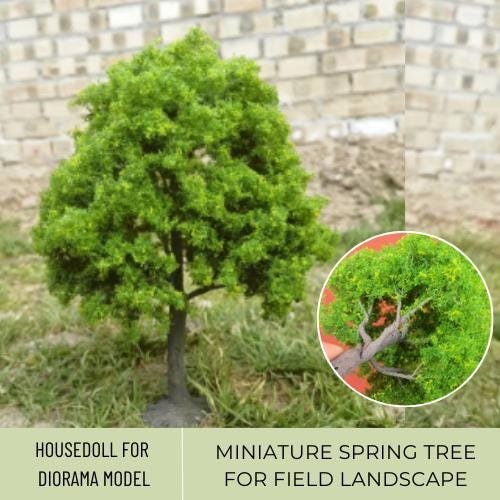 Miniature Spring Tree, Miniature Wire Tree, Mini Yellow Green Tree, Miniature Artificial Tree, Tiny 