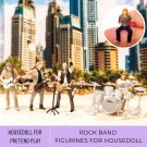Miniature Figurine Rock Band Set, Musician Figurine Set 1:64, Guitar, Drums & Singer Figurines, Mini