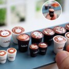 3Pcs Miniature Latte Art, Miniature Coffee Latte, Mini Coffee Cup for Dollhouse Cafe, Miniature Espr