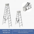 1Pc Miniature Aluminum Ladder, Dollhouse Furniture, Miniature Crawler Ladder, Miniaturleiter, Alumin
