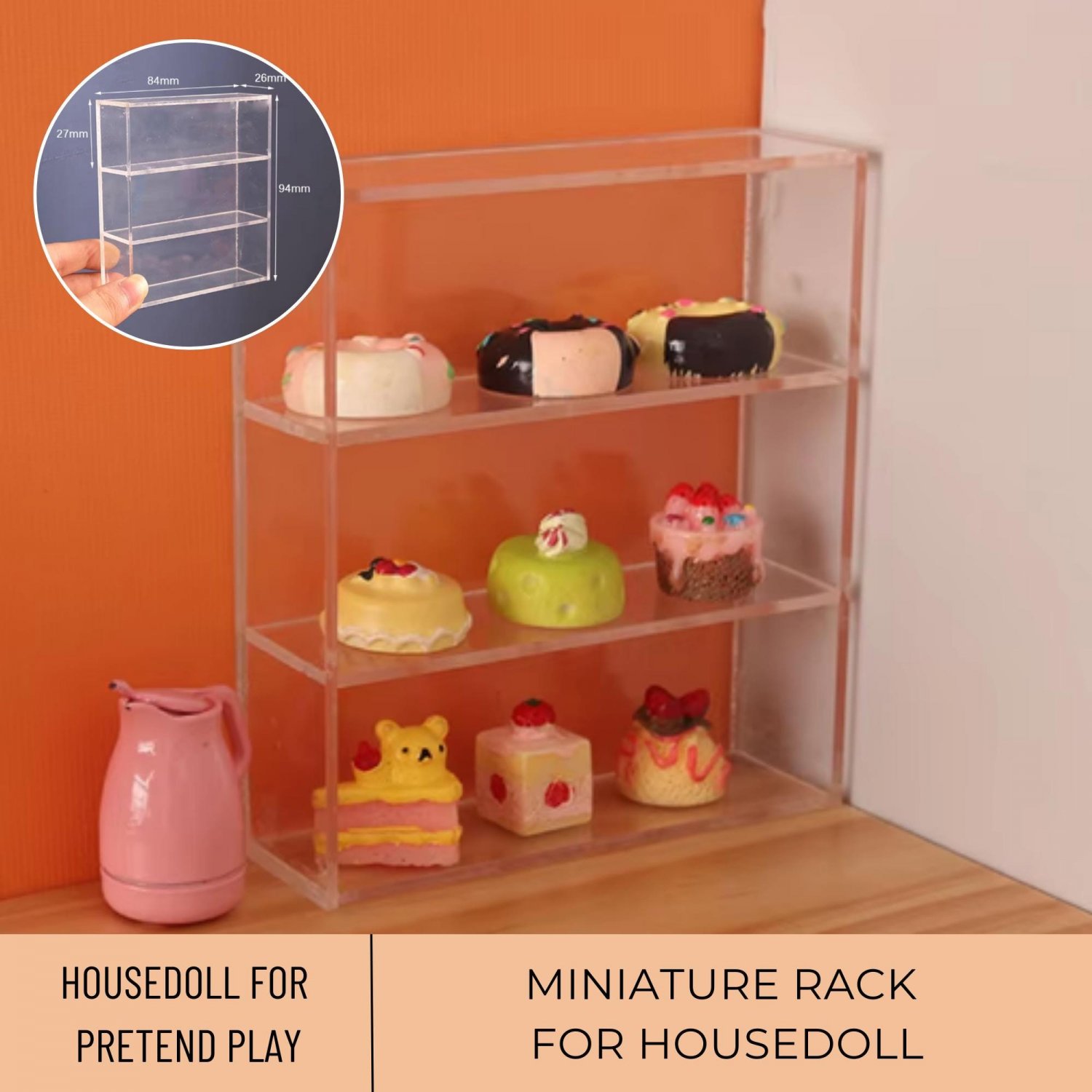 1Pc Miniature Rack Cupboard Storage, Miniature Transparent Display Cabinet, Miniature Cupboard For D